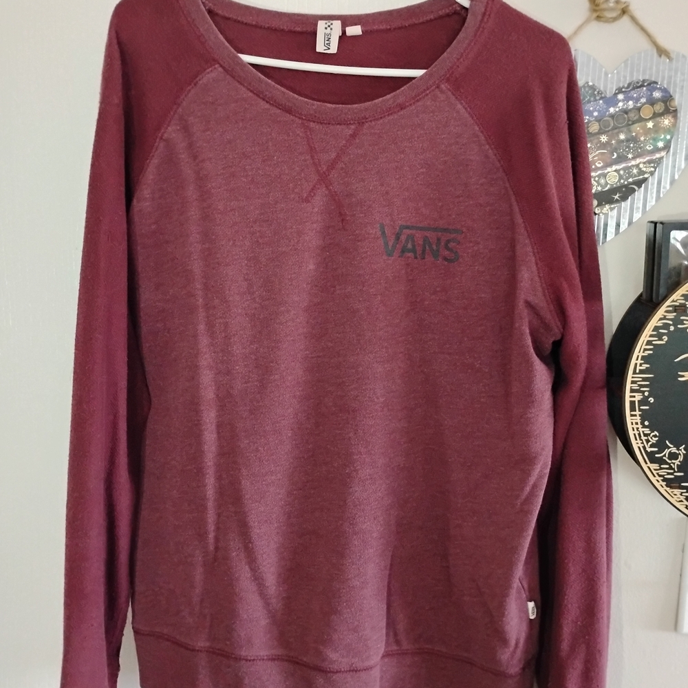 Vans Women's Maroon Crew Neck Sweater